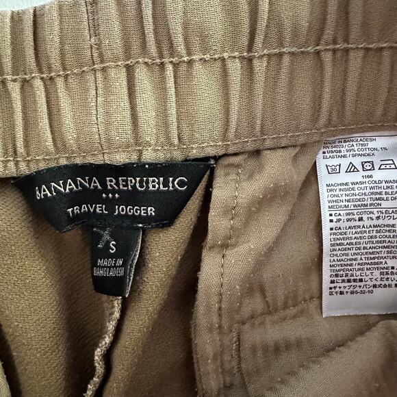 Banana Republic Men's Workwear Joggers S Khaki Cotton Blend Travel Pants‎ Casual - Picture 3 of 9